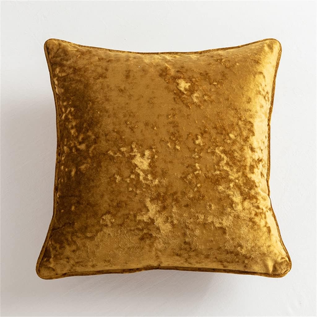HBJWOV Cushion Cover 45x45cm/60x60cm Navy Goldish Ice Plush Solid Pillow Fringed Home Decorative for Sofa Bed Chair(C)