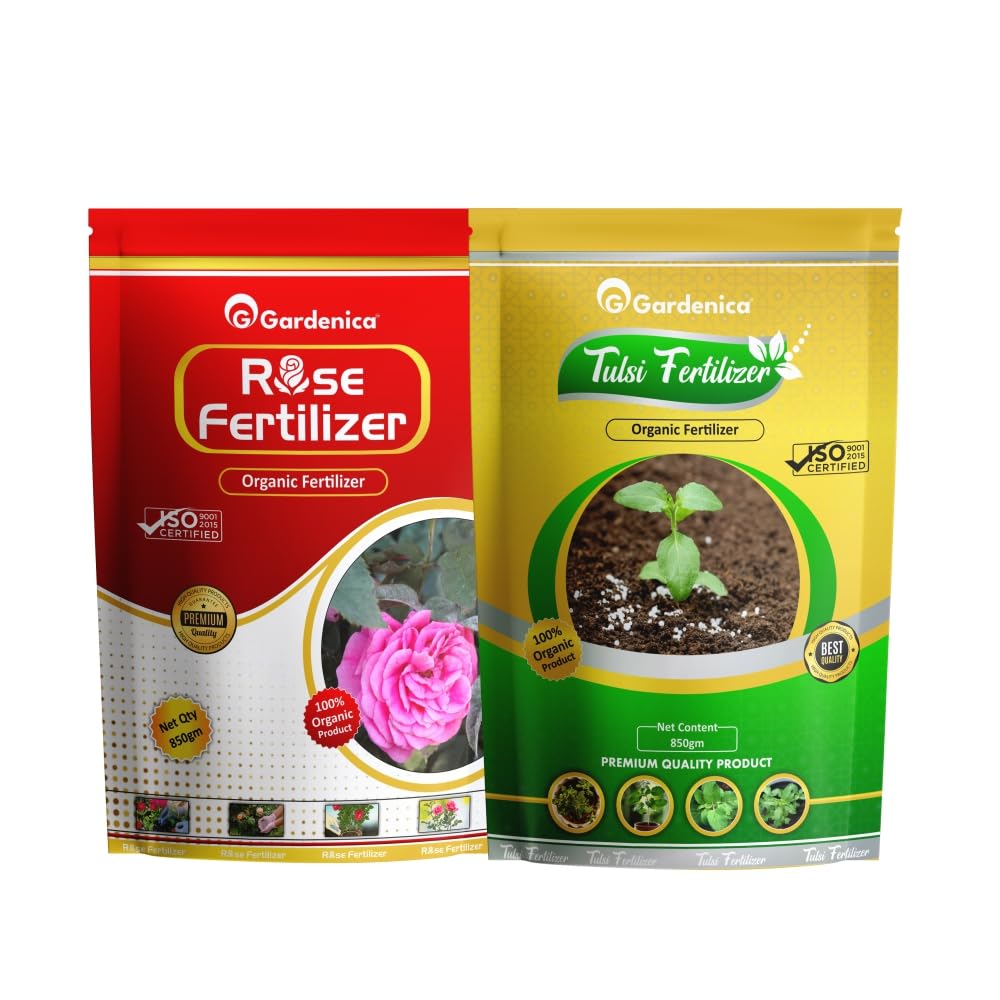 Gardenica Tulsi Fertilizer & Rose Fertilizer 850 GM Combo Natural & Organic| Promotes Blooming of Roses| Tulsi Plants Ideal for Balconies, Terraces, and Home Gardens-image-47