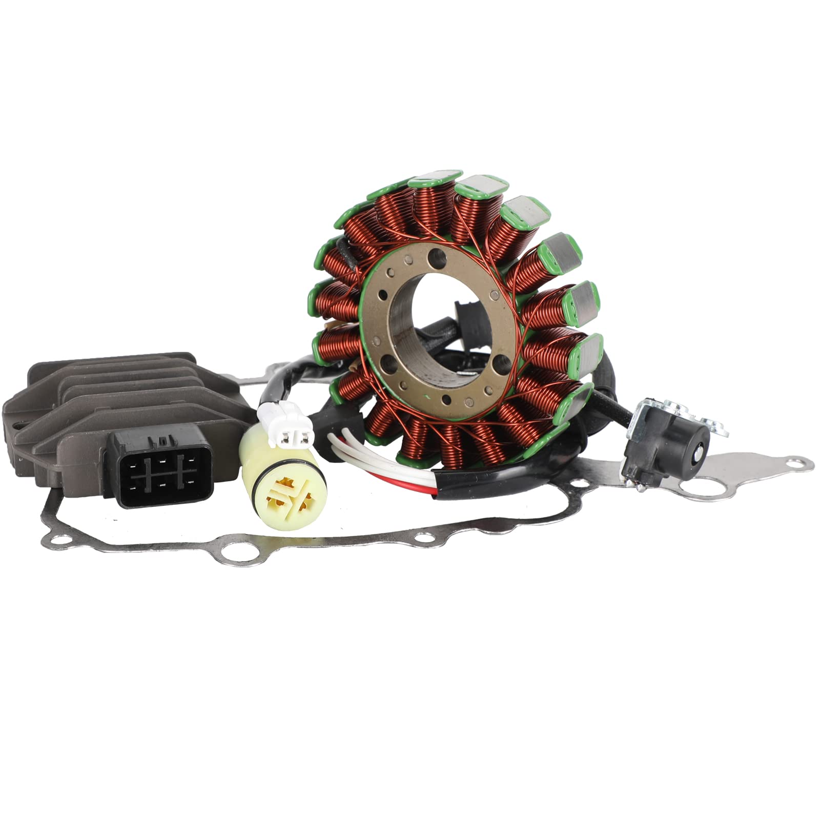 Ensemble pour Bobine Stator + Régulateur de Tension + Joint d'Étanchéité pour Yamaha YFM 250 Raptor 250, SE, SE2 2008-2013, Remplacement 4D3-81410-00 5GT-81960-00 4D3-15451-00