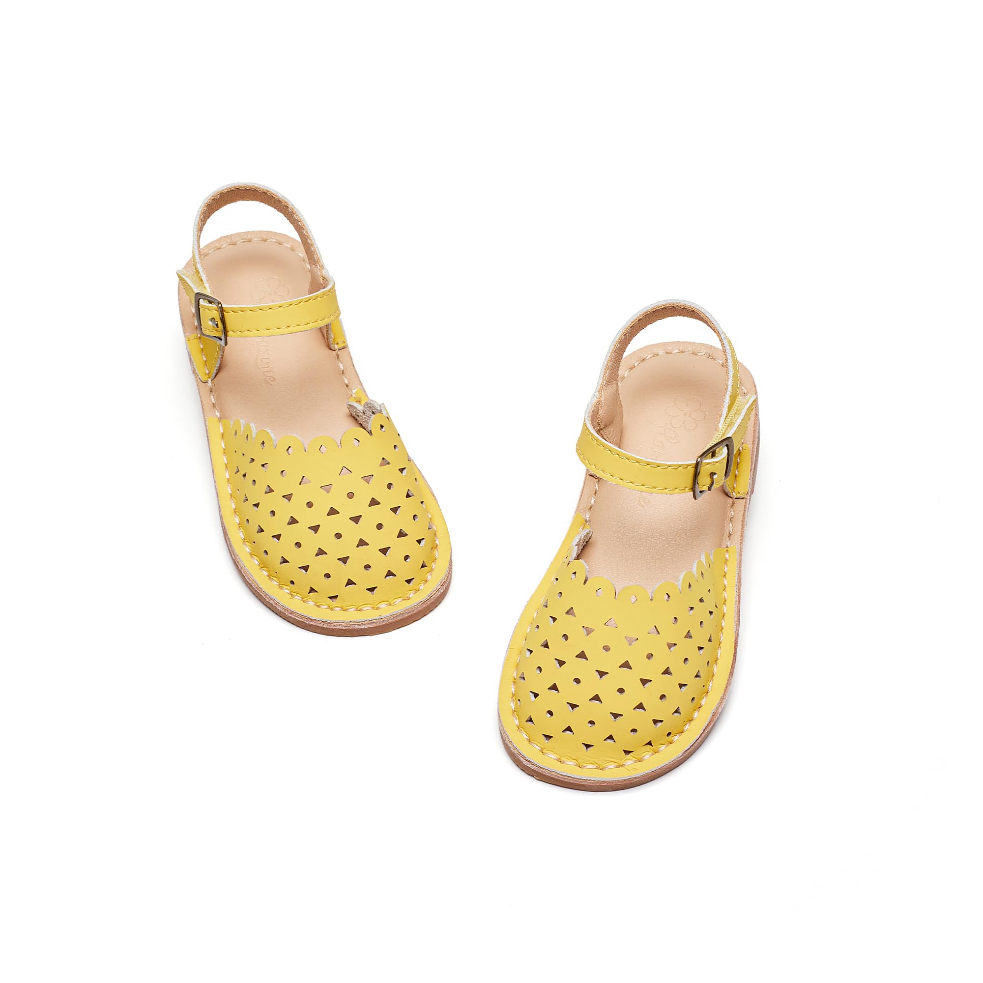 Flaryzone Toddler Girls Sandals Open Toe Flat Flower Girl Dress Shoes