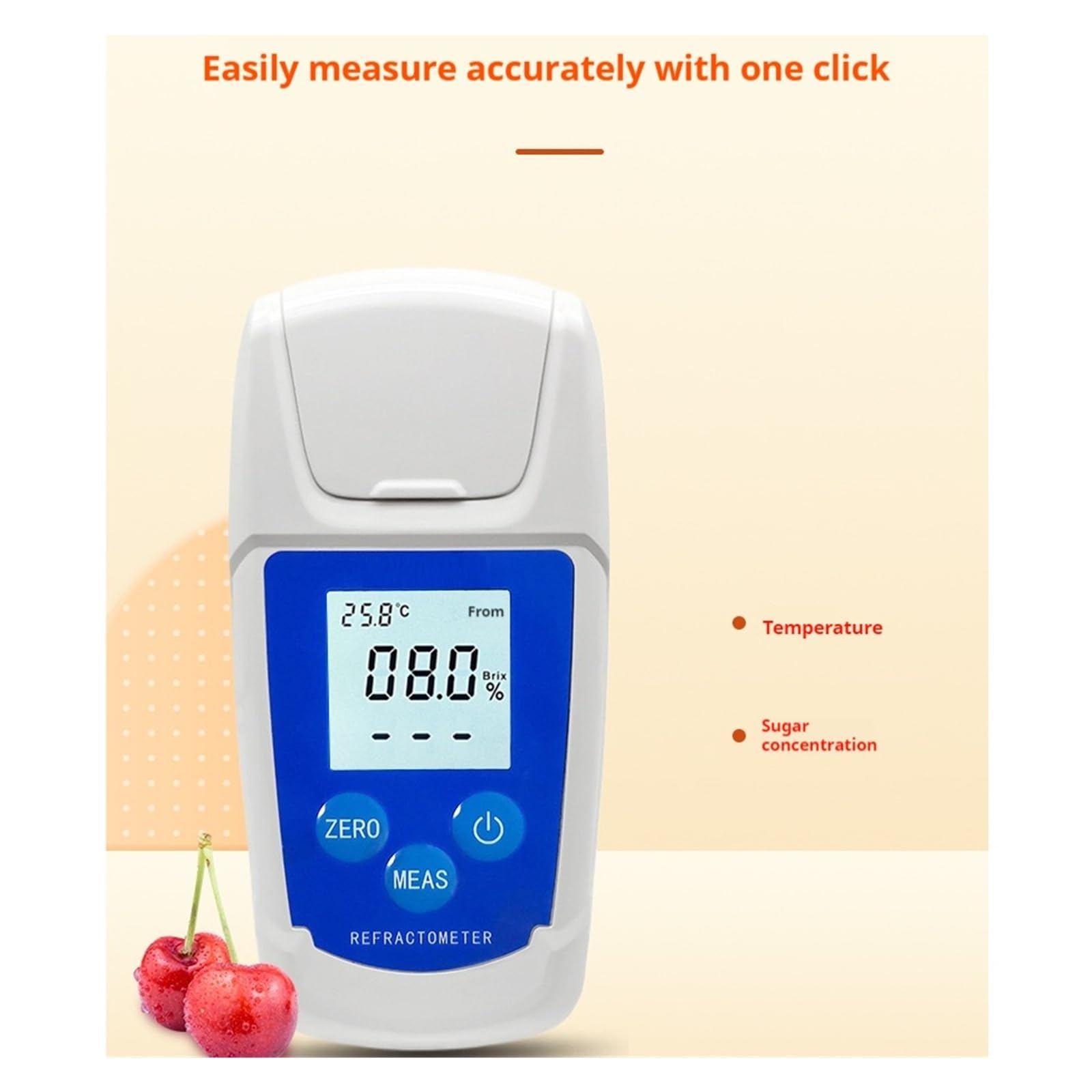 Misuratore Brix Digitale, Rifrattometro, Succhi di Frutta, Bevande, Zucchero, Strumento di Misurazione del Contenuto Suger, 32%/55% Risposta rapida(0-32)
