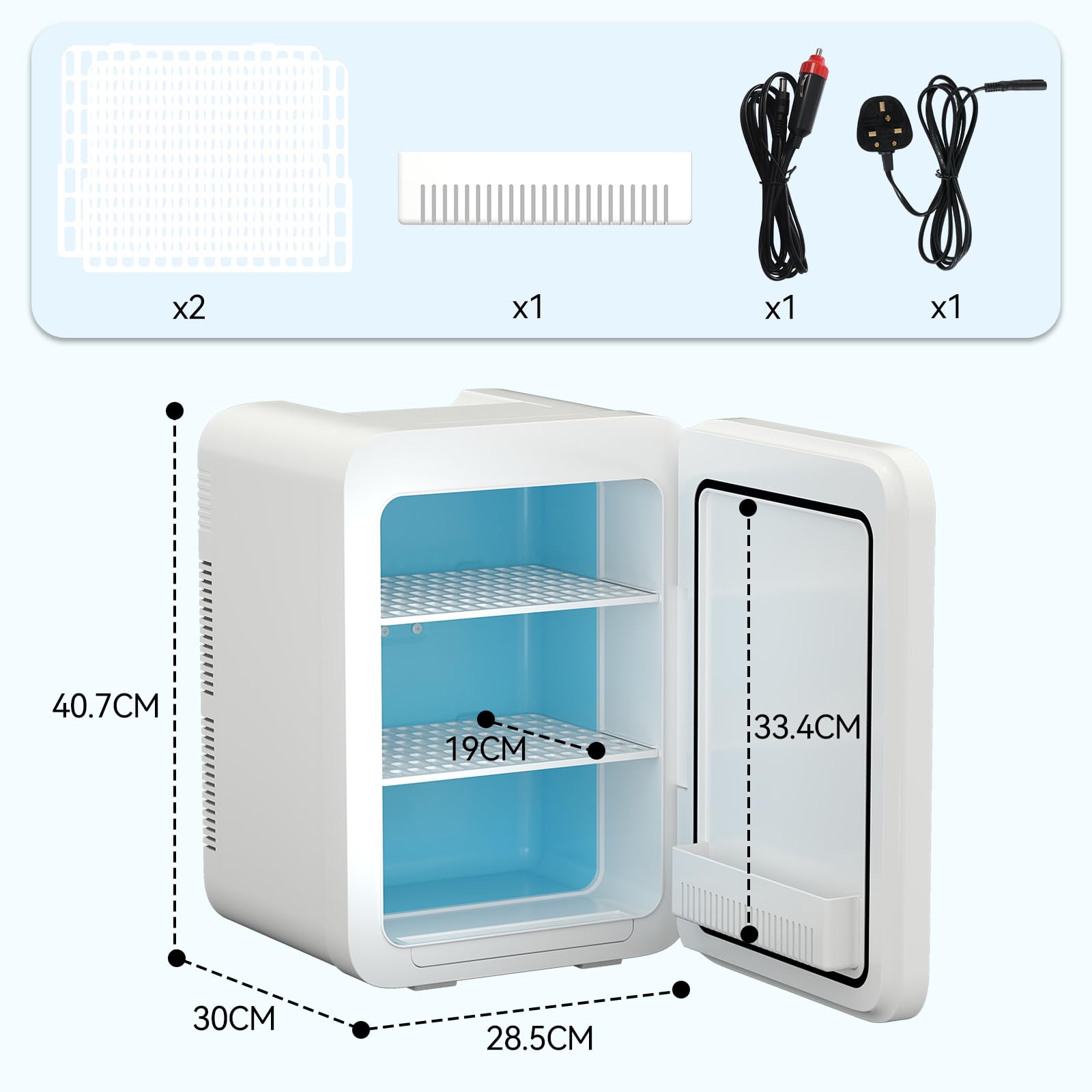 ARTETHYS Mini Fridge for Bedrooms 20L Small Car Fridge Mini Refrigerator with System Cooler and Warmer for Home Office, 220V AC/12V DC, Black — view 3