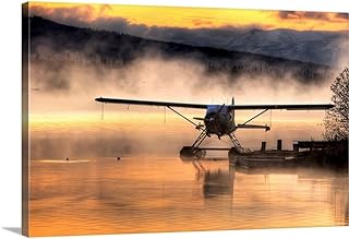 CANVAS ON DEMAND Floatplane Sitting On Beluga Lake, Homer, Kenai Peninsula, Alaska, Canvas Wall Art Print by Mike Criss, Home Decor, Nature Artwork, 24" x16in