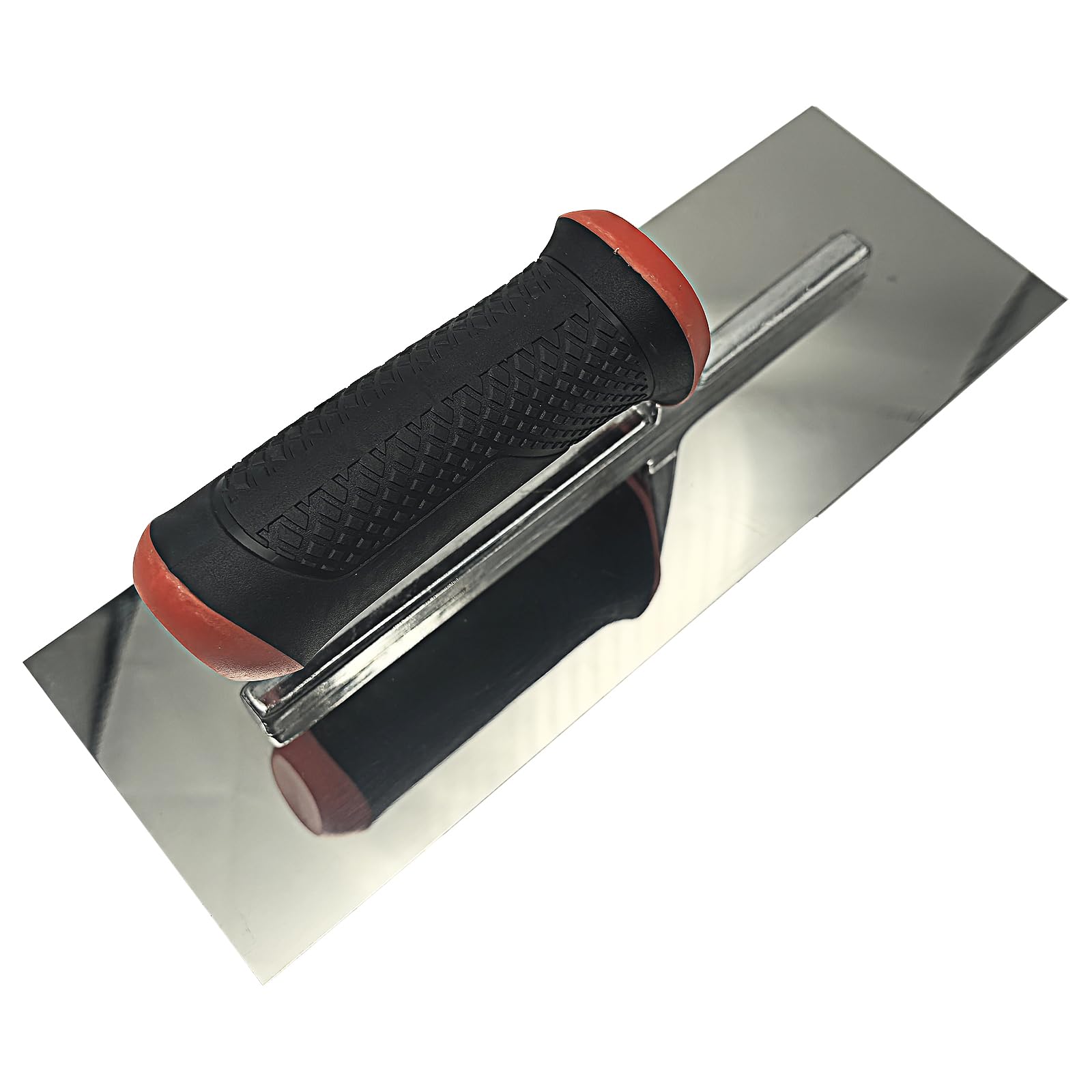 Paleta plana de acero inoxidable, 11 x 4 pulgadas, paleta profesional de mampostería con mango de goma suave, paleta de yeso para yeso, yeso, yeso, tablero