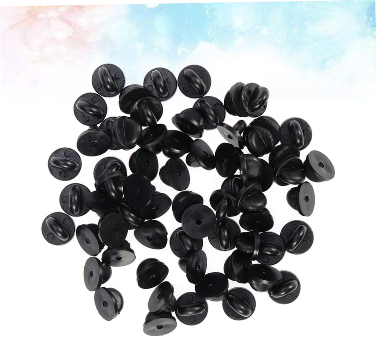 NUOBESTY 600pcs PVC Pin Backs for Brooches Replacement Clasp Keepers for Jewelry Making and Crafts Easy to Use for Home and Shop