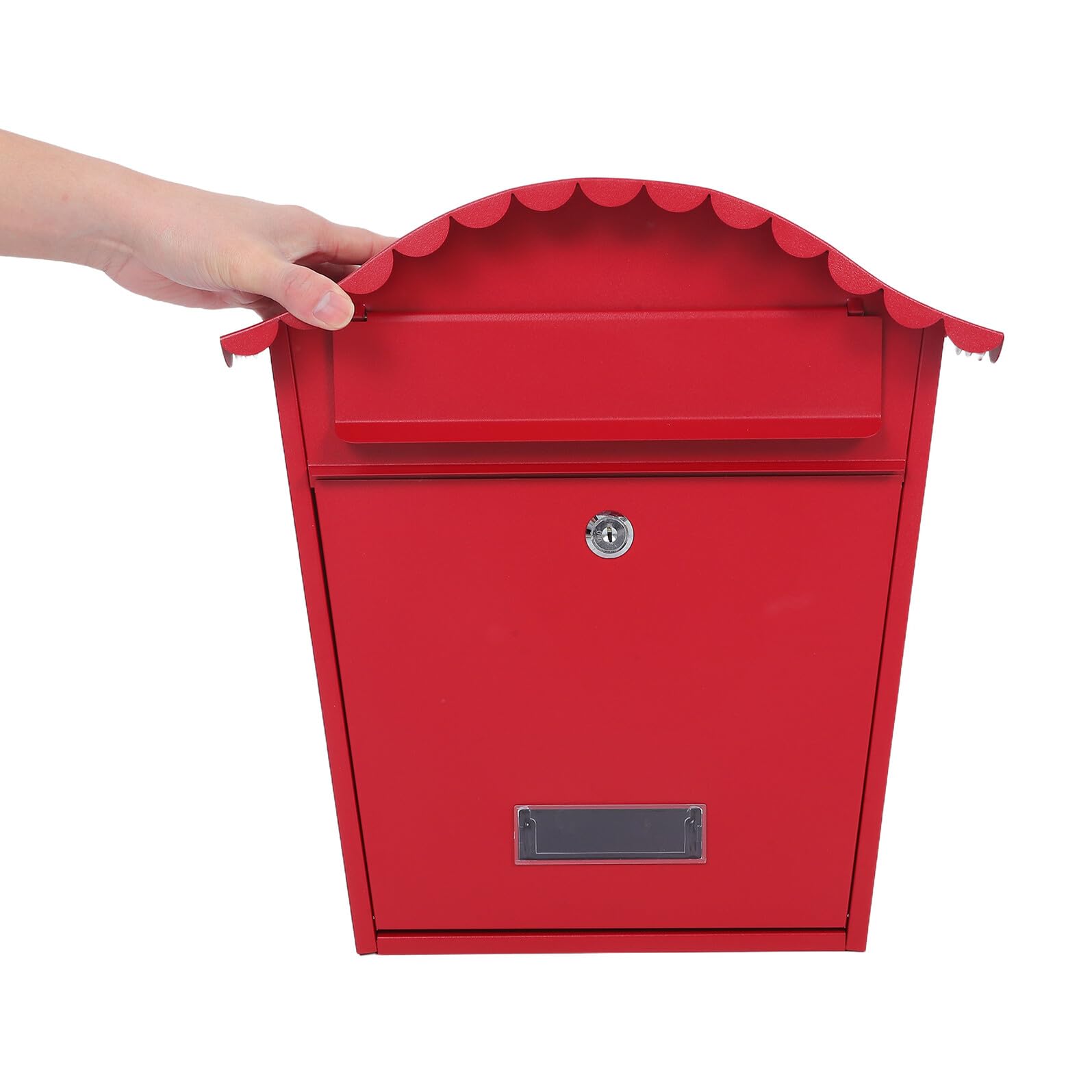 Wandbriefkasten aus Eisen im Vintage Stil für Außenbereich Rot