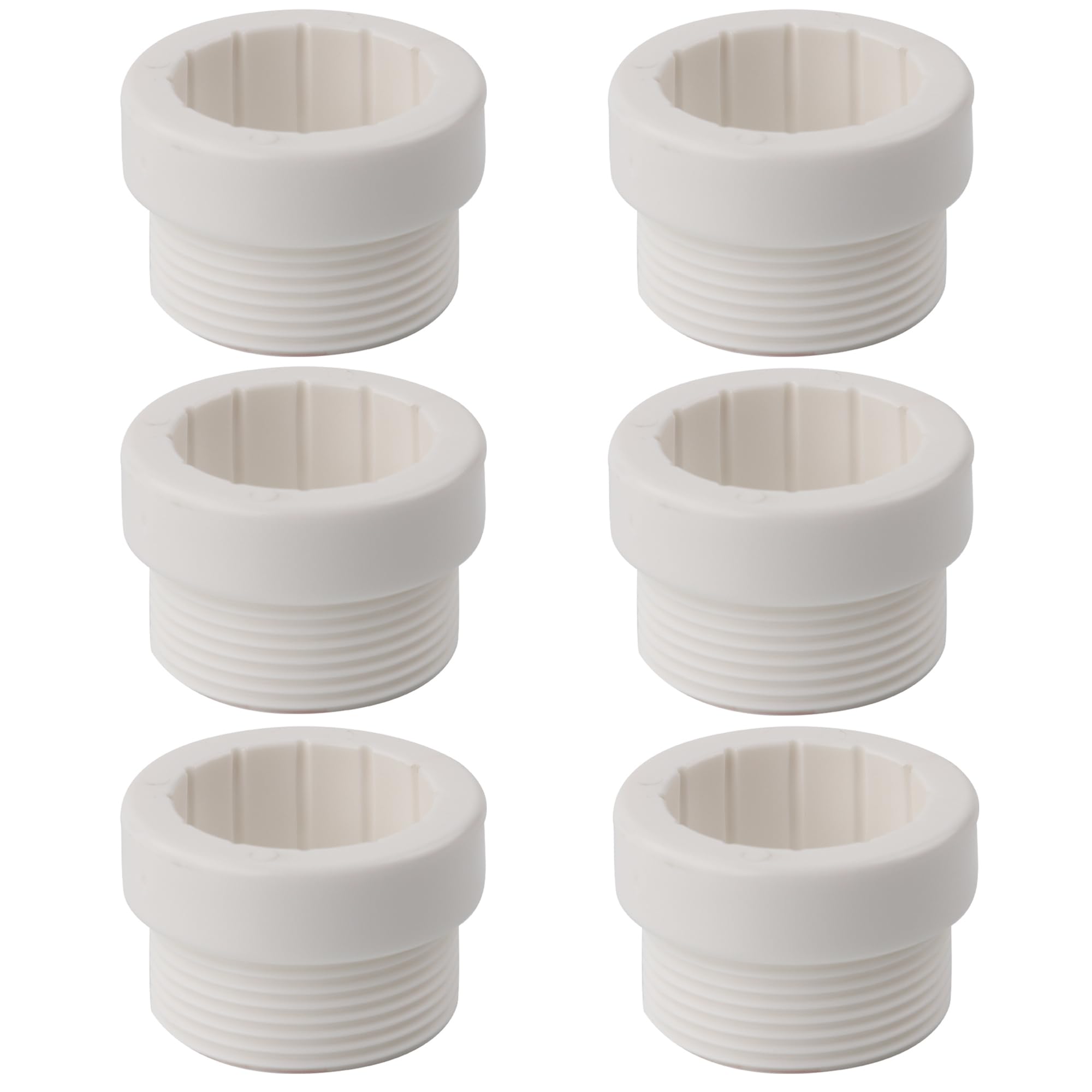 Pack of 6 White Pool Umbrella Stabilizer Adapter Sleeves, Fits 1 3/4 Inch Umbrellas, UV and Corrosion Resistant