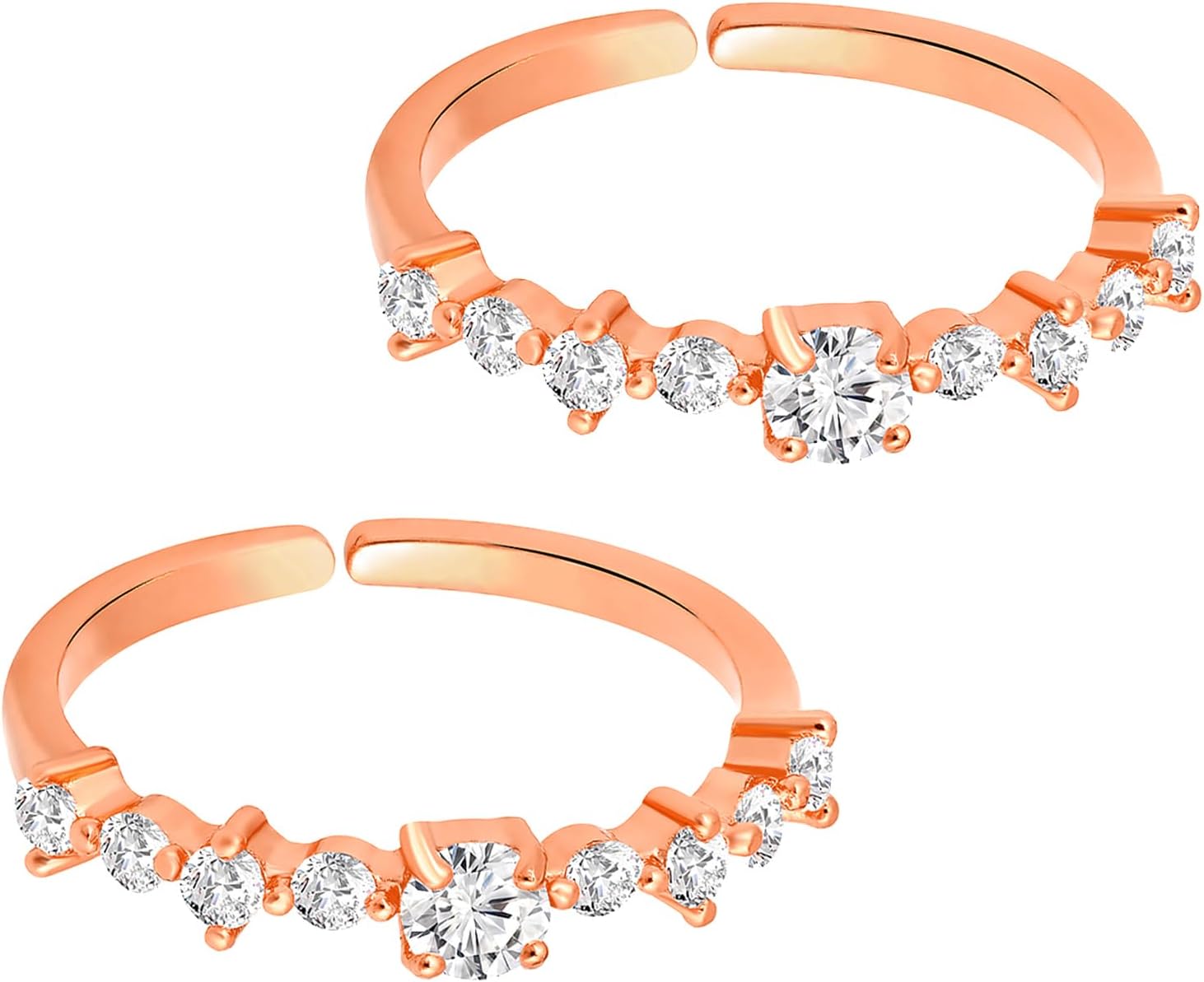 Aheli Cubic Zirconia Studded Adjustable Toe Ring Rose Bichiya Fancy Jewellery for Women