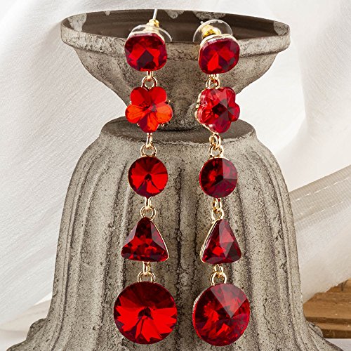 Geometric Crystal Drop-Earrings for Women
