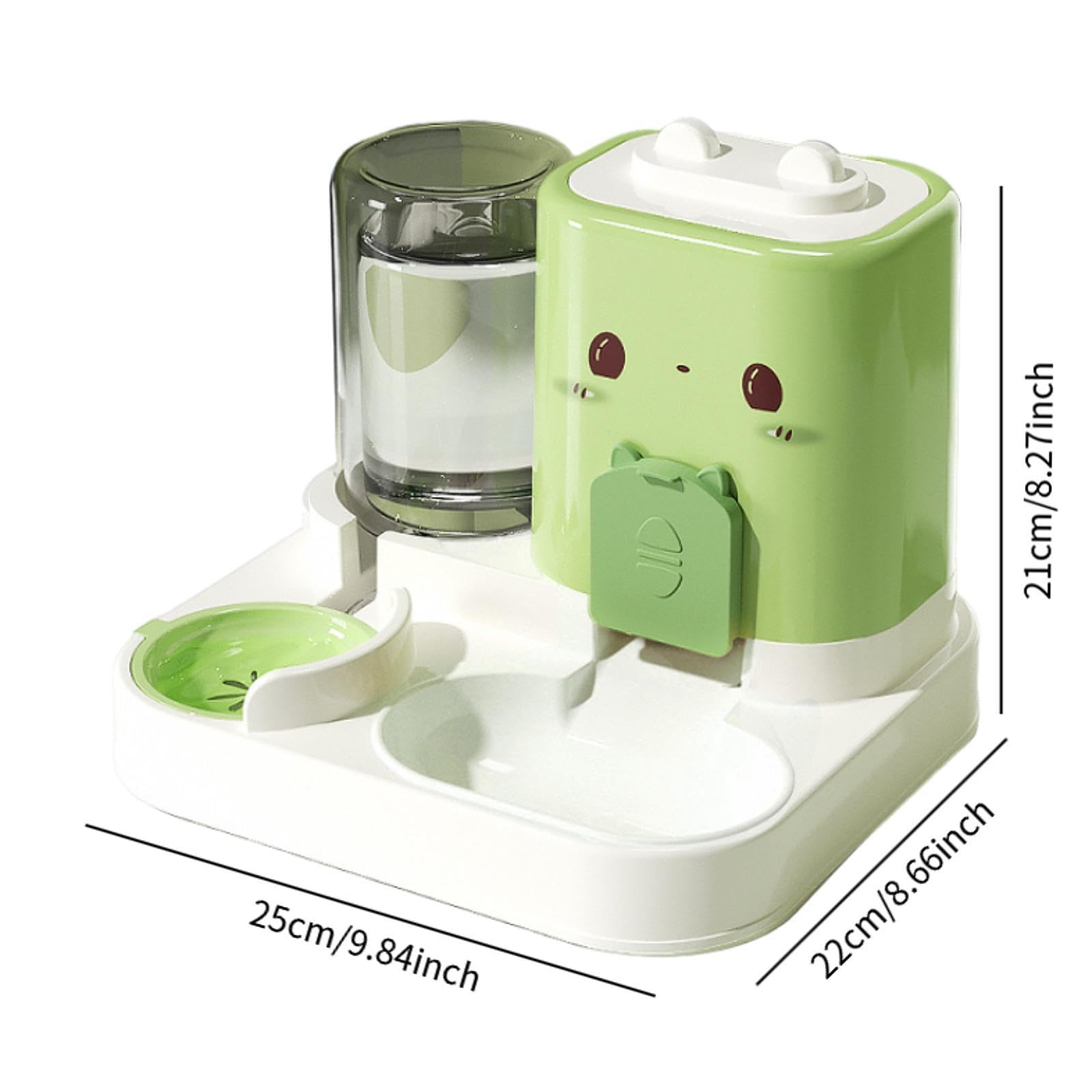 Perfeclan Comedero Automático para Mascotas, Comedero, Dispensador de Agua, Comedero para Gatos, Conejos, Cachorros Y Animales Pequeños, Verde