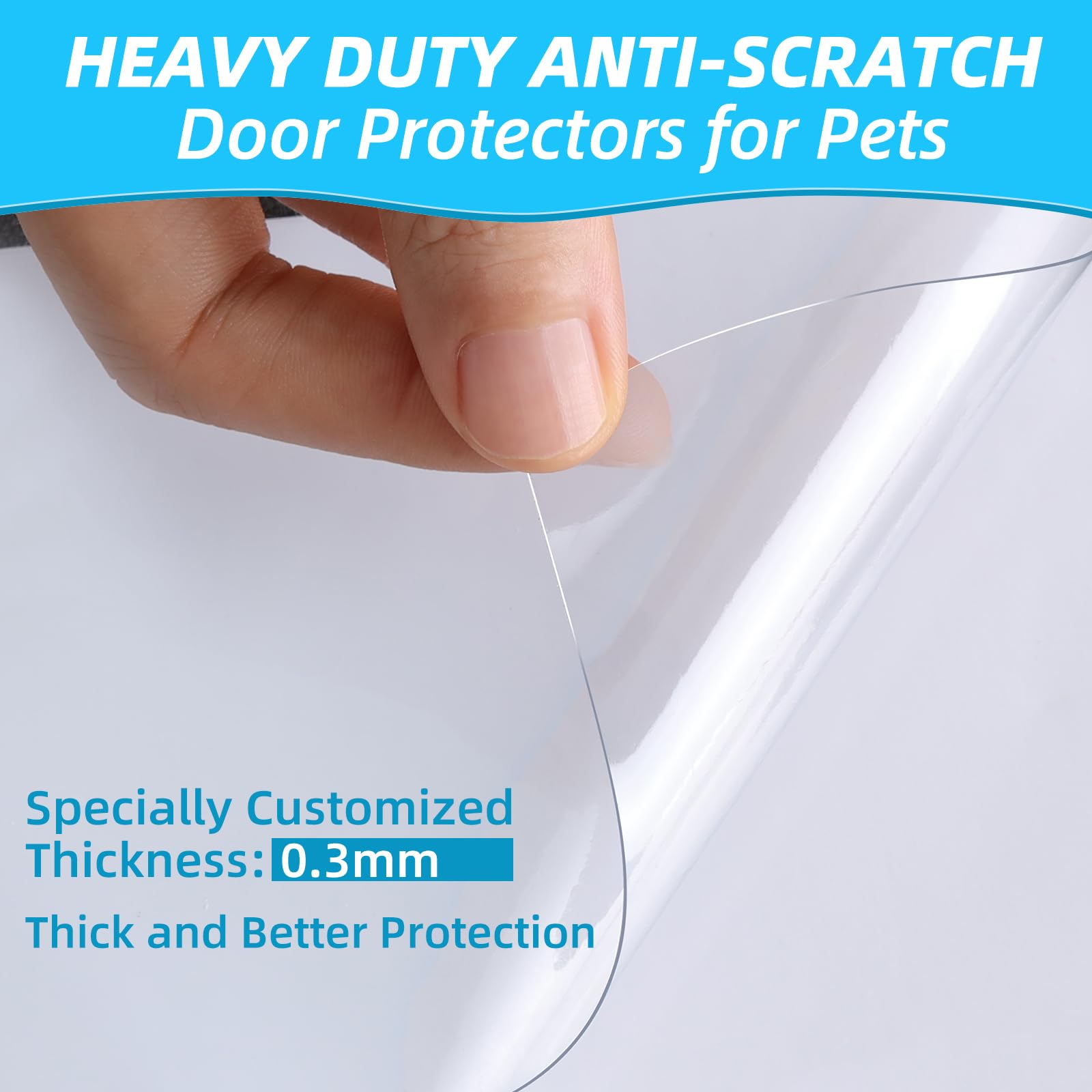 Protector Anti-Arañazos de Puertas [3-Rollos], Protector de Muebles Gatos Resistente, Protector Anti-Garras de Perros y Gatos, Disuasorio PVC Autoadhesivo Pegatina para Puerta/Pared - 44x100cm