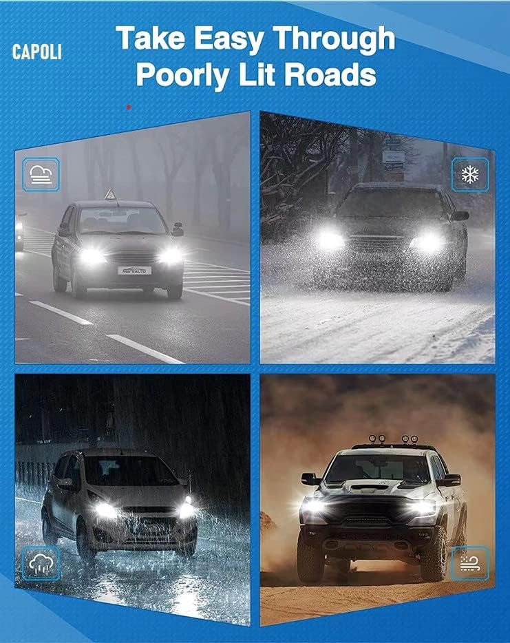 Miniatura 7 de CAPOLI Bombillas LED para faros delanteros 900590069007H4H11H13H1H79012, 600% más brillantes, bombillas de 100 W y 12000 lm, tamaño mini, blanco