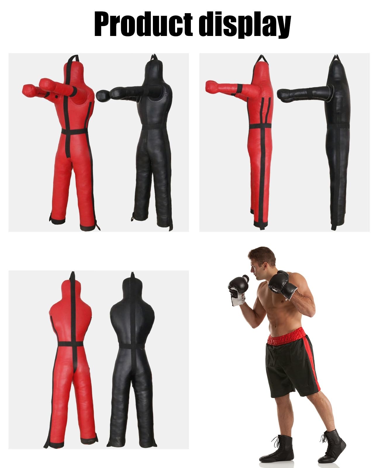 Punching Dummy MMA Grappling Dummy - PU Leather Training Bag (51