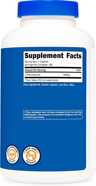 Nutricost L-Phenylalanine (500mg) 180 Capsules