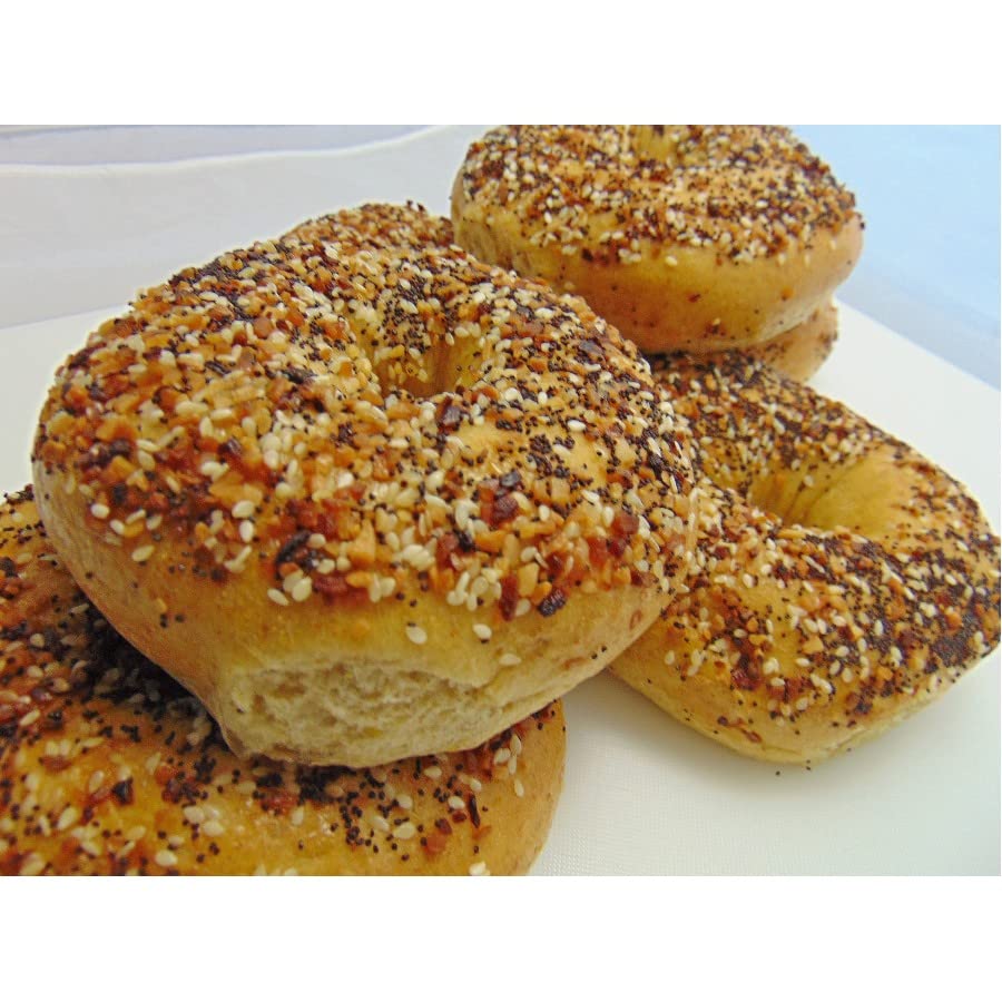 Low Carb NY Style Everything Bagels (3 Pack) | No Sugar | Keto | Handcrafted | All Natural | Diabetic Friendly | High Protein & Fiber | Perfect for Breakfast (11.85 Oz)