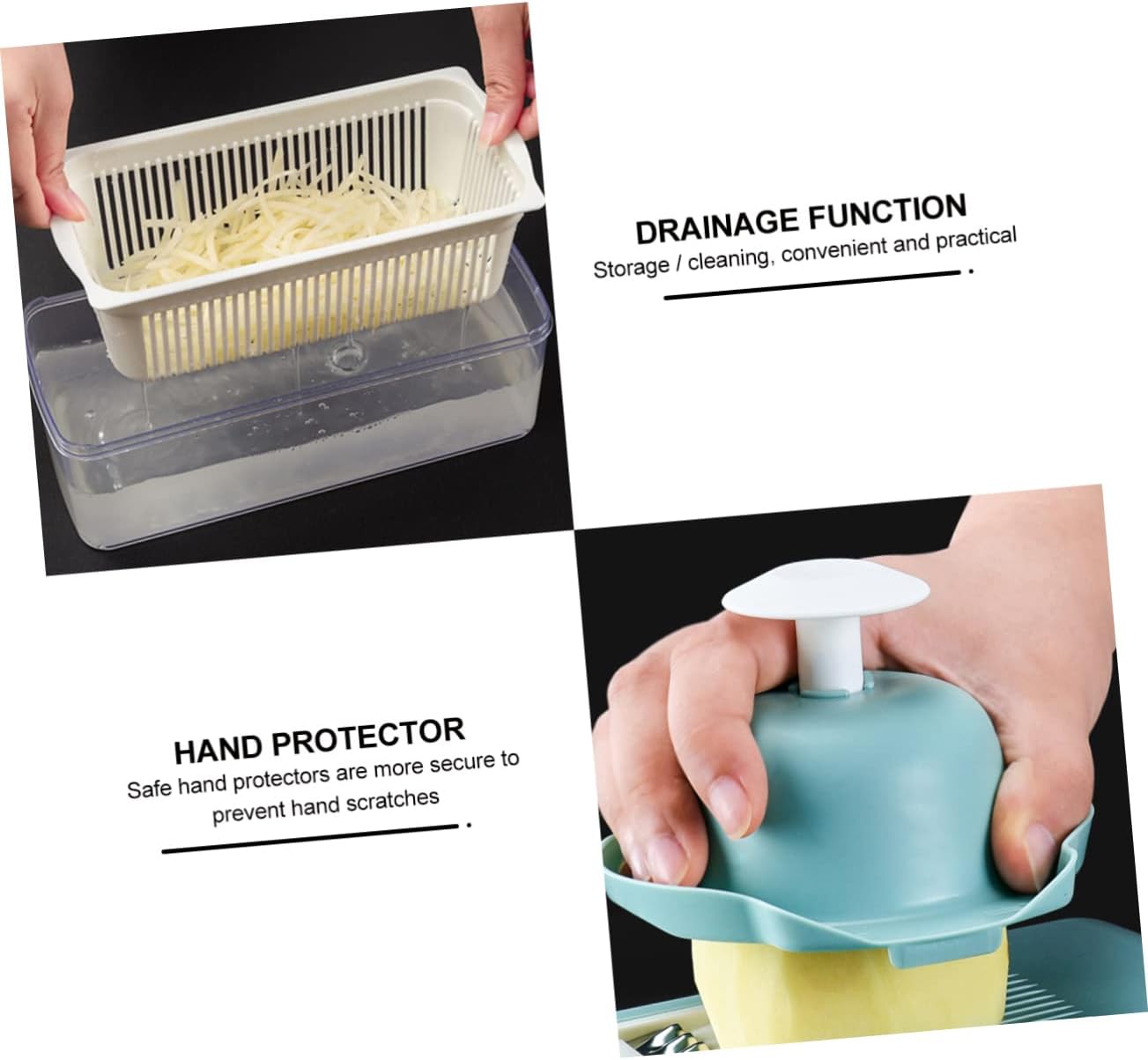 Multifunction Vegetable Cutters Blade Types Slicer Chopper Grater Egg Separator Skid Pad Handle