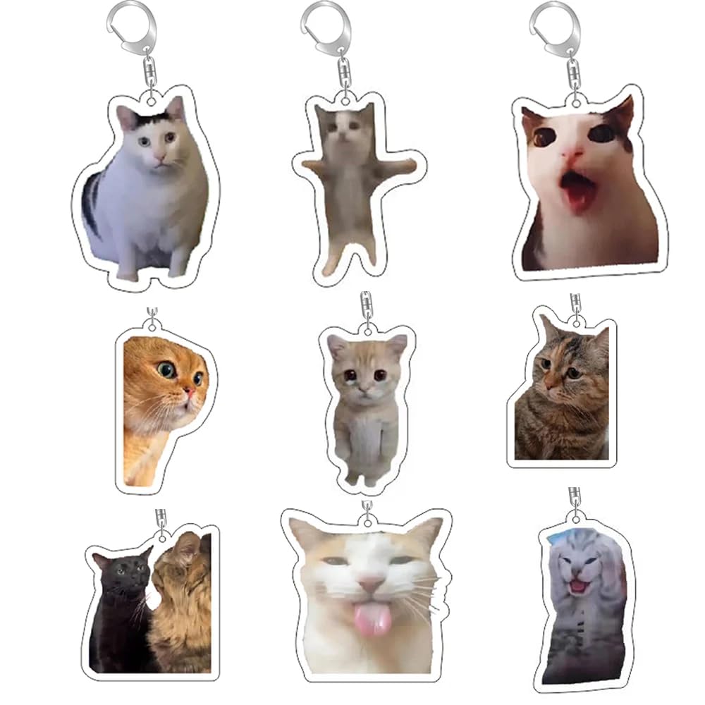 5er-Pack Alien-Katzen-Schlüsselanhänger, süße Taschenanhänger