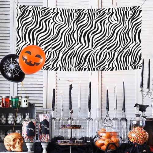 MINDBBDFJ Zebra Print Print Banners And Signs For Outdoor/Indoor,Personalized Banner Customizable Parties Halloween Banner (180x90cm)2