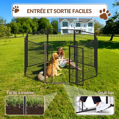 Enclos chiens pliable 100 cm de haut pour éviter les fuites