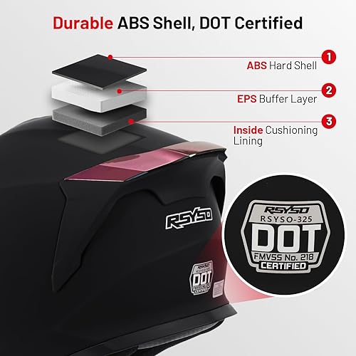 Miniatura 7 de DOT Casco de Motocicleta de Cara Completa Aprobado por DOT Casco de Carreras de Motocicleta de Calle Ligero para Adultos