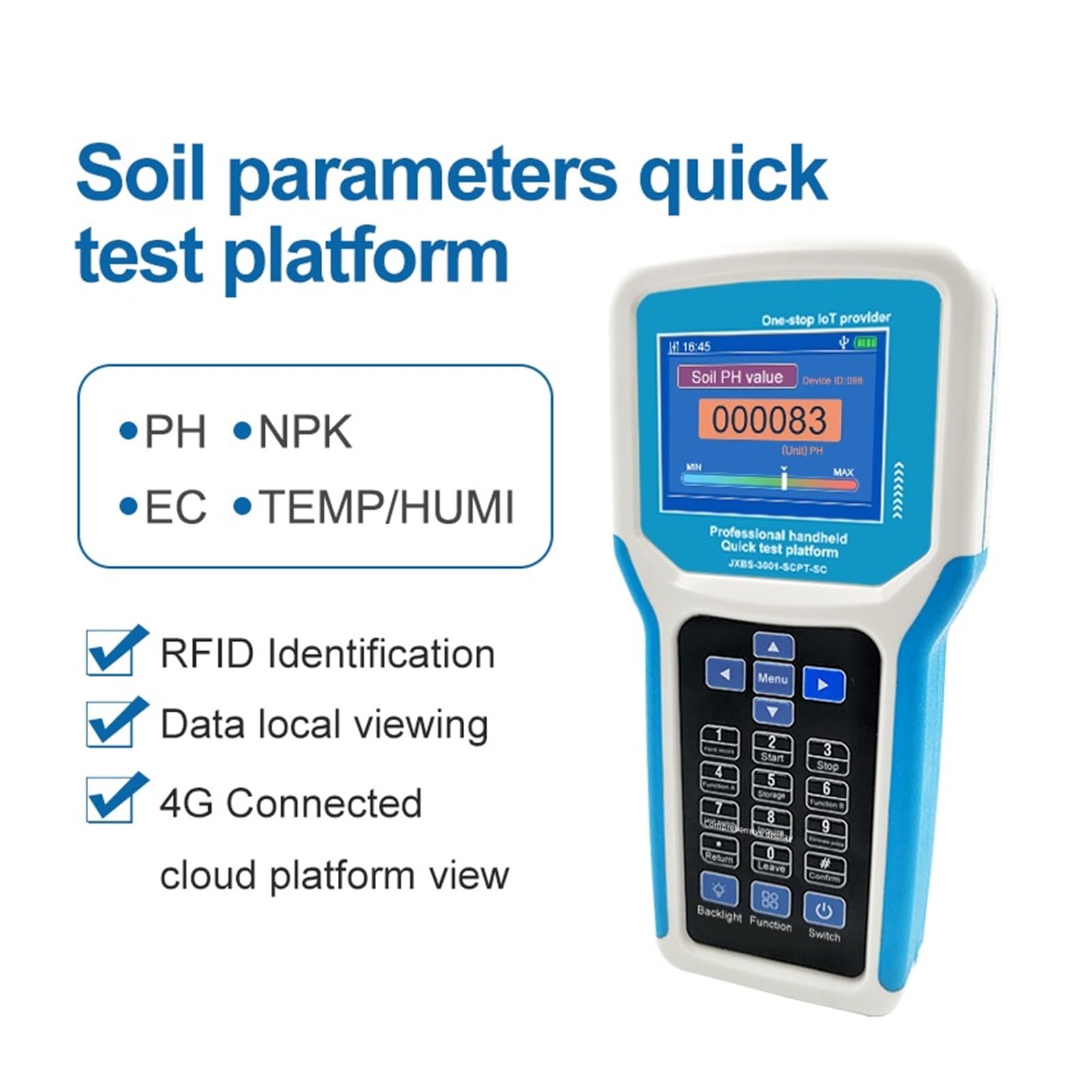 Medidor De Humedad Sensor de conductividad de la humedad de la temperatura del suelo de la agricultura, probador de suelo del transmisor de prueba rápida 3 en 1 del suelo de mano