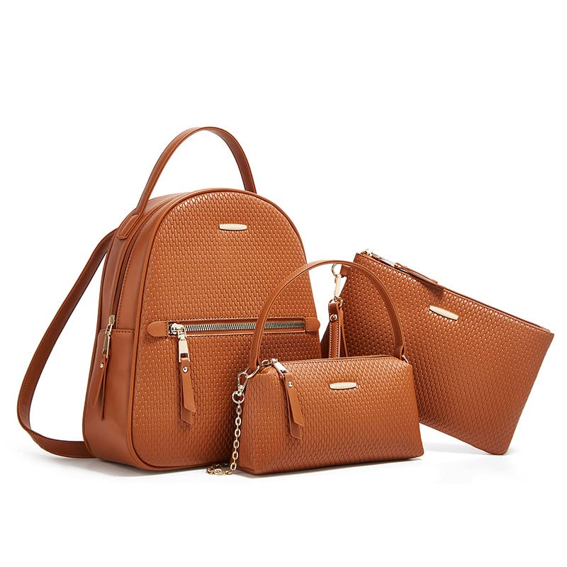 Sac à dos et sac à main bicolore marron et blanc pour le bureau et les sorties