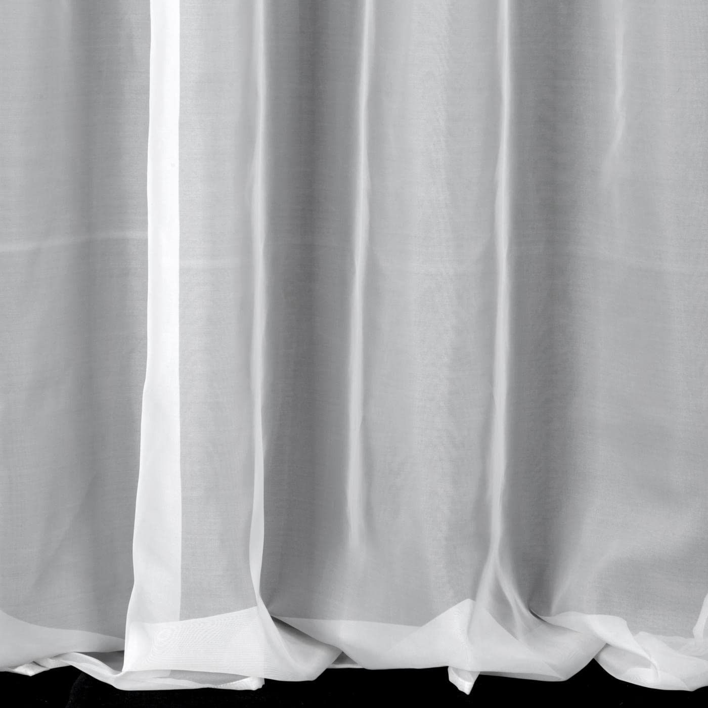 Eurofirany LUCY Tenda in Voile, Tenda Trasparente con Fettuccia Arricciatenda - 1 Unità, Camera da Letto, Soggiorno, Cucina, 140 x 270cm, Bianco (100% poliestere)