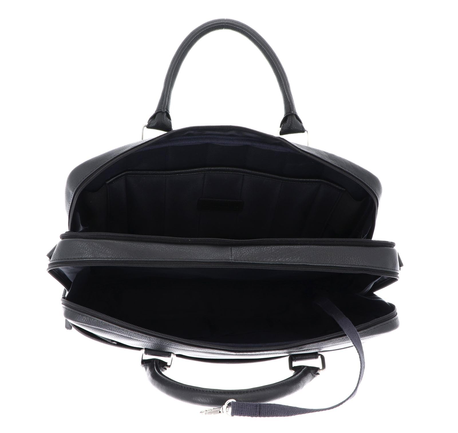 Leonhard Heyden Leder Businesstasche Laptoptasche mit Laptopfach Berlin RV-Aktenmappe 2 Fächer 7212 Schwarz
