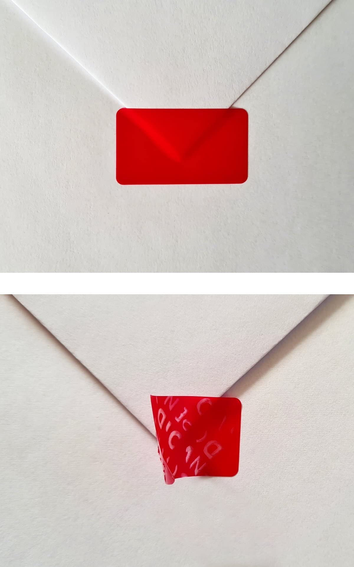 1000 pezzi – Sigilli 35 x 20 mm rosso senza residui – Etichette di sicurezza, sigillo di qualità, sigillo di garanzia, sigillo di restituzione, adesivo per sigillo, etichetta adesiva