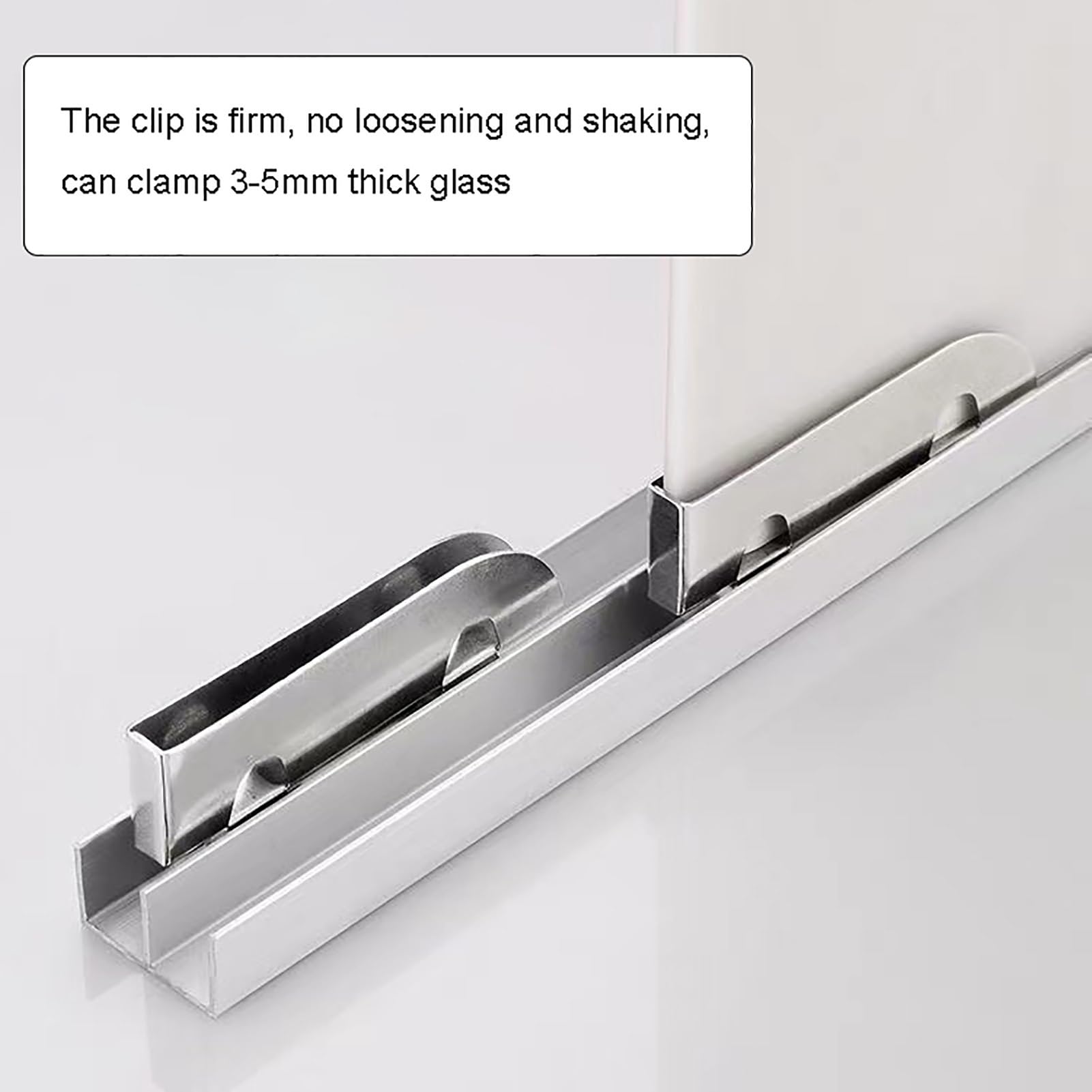 Verdickte 5-mm-Glasschiebetür-Doppelschienen-Vitrinenrutsche, Schienenradzubehör aus Aluminiumlegierung(100cm/39.4in)
