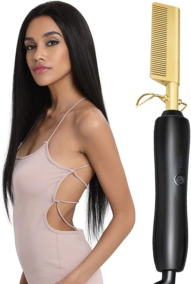 Hair Straightener Flat Irons Straightening Brush Hot Heating Comb Hair Straight Styler Corrugation Curling Iron Hair Curler Comb