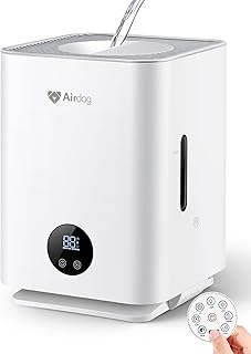 Airdog Evaporative Humidifier, Nanoscale Cool Mist-Free Humidifier for Bedroom Large Room, Whisper Quiet, Constant Humidity, Easy to Clean, Remote Control, 3L Air Humidifier for Baby, Indoor Plants