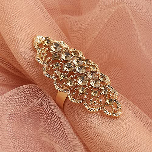 Image of SOHI Cocktail Ring for Women & Girls, Chunky Ring, Finger Ring, adjustable ring, Ladies Ring, Gold Plated Ring, aesthetic jewellery, hand ring for women