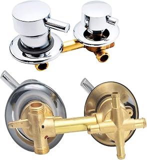 Miscelatore per doccia a 2/3/4/5 vie in ottone con elemento filtrante in ceramica, valvola per acqua fredda e calda, interasse 9/10/12,5/14,5 cm (14-14,5cm, intubazione 4 uscite)