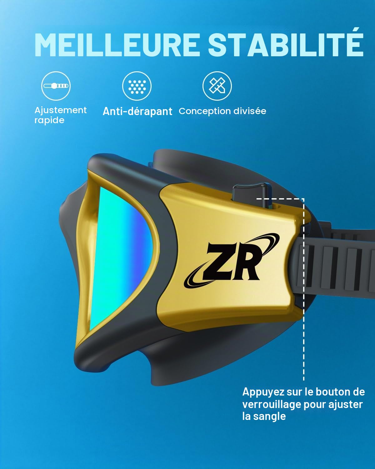 ZIONOR Lunettes de natation polarisées/non polarisées pour homme et femme [Upgrade], lunettes de natation G1, protection UV, anti-brouillard, sangle réglable, confortable, lunettes de natation