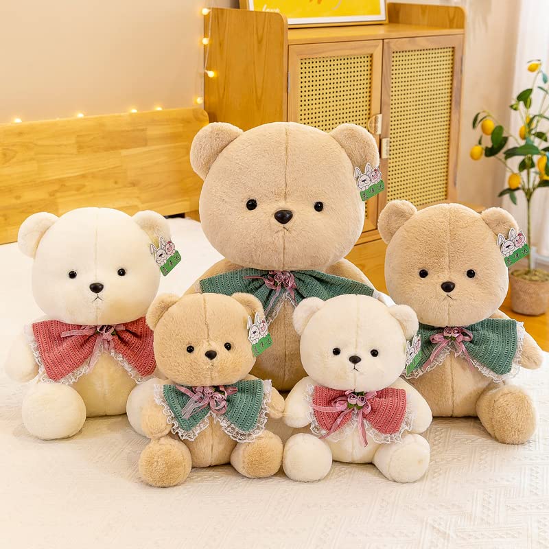 Lindo Oso de Peluche de Juguete Abrazo Muñeca de Oso de Peluche Almohada de Oso de Peluche Muñeca de Animales de Peluche para niños Parejas Regalos de cumpleaños de Navidad Blanco-Niña 50cm