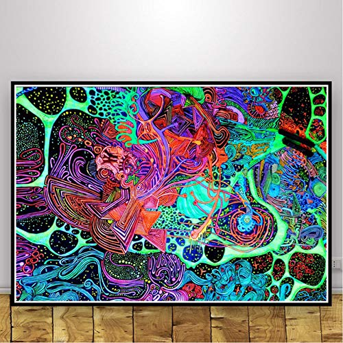 Affiche psychédélique trippy LIJUCAI toile salon 40x50cm bourgogne