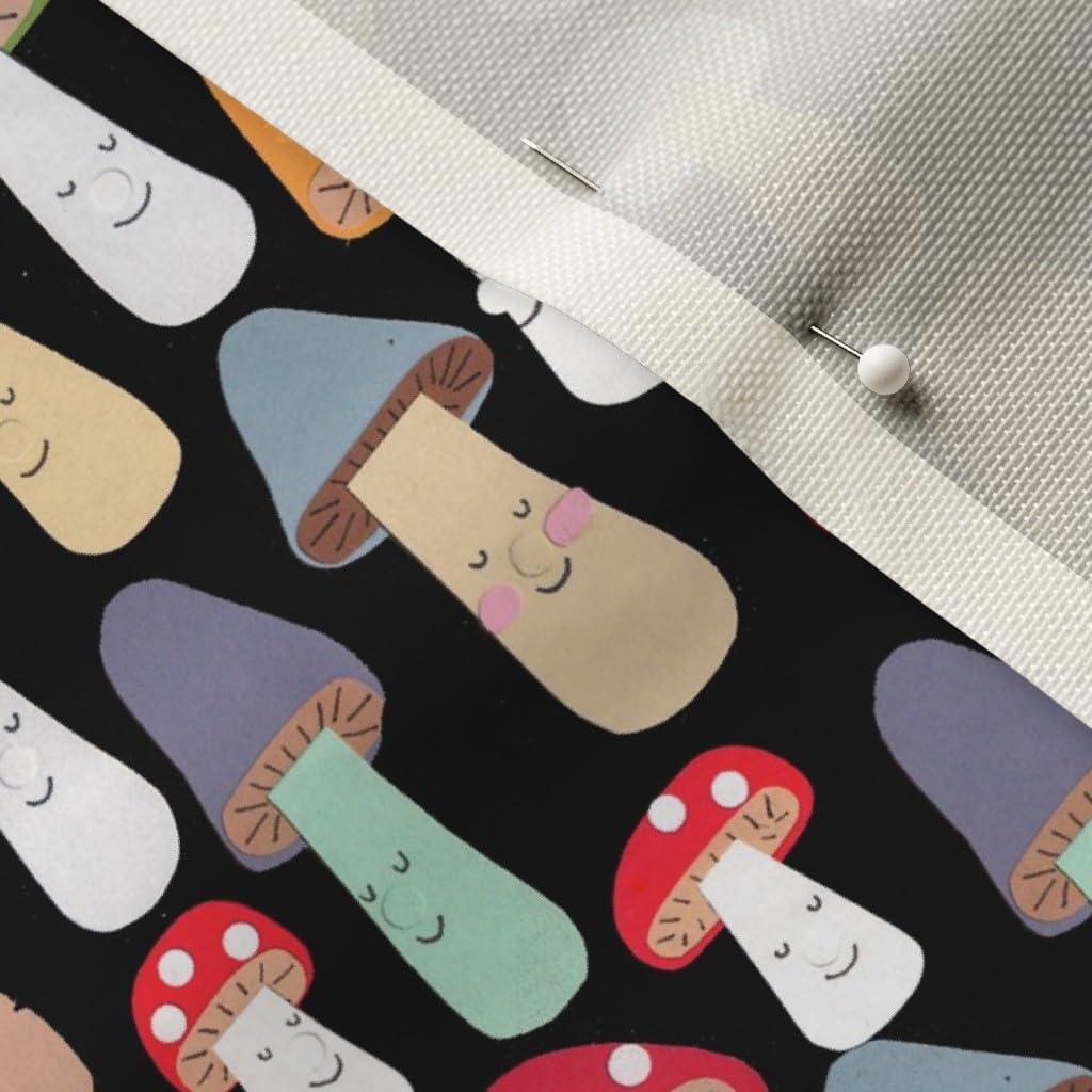 Spoonflower Fabric - Mushrooms Mushroom Nature Whimsical Printed on Upholstery Velvet Fabric Fat Quarter - Upholstery Home Decor Bottomweight Apparel
