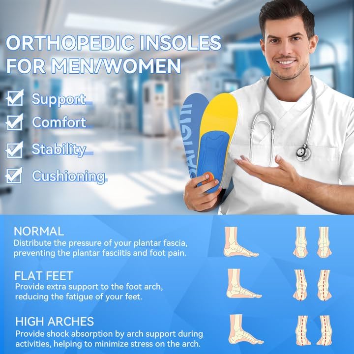 3ANGNI Arch Support Orthotic Insoles for Plantar Fasciitis, 220+lbs Heavy Duty High Arch Flat Feet Orthopedic Inserts, Over-Pronation Foot Pain Insoles for Work Boot Standing All-Day Men Women - Image 5
