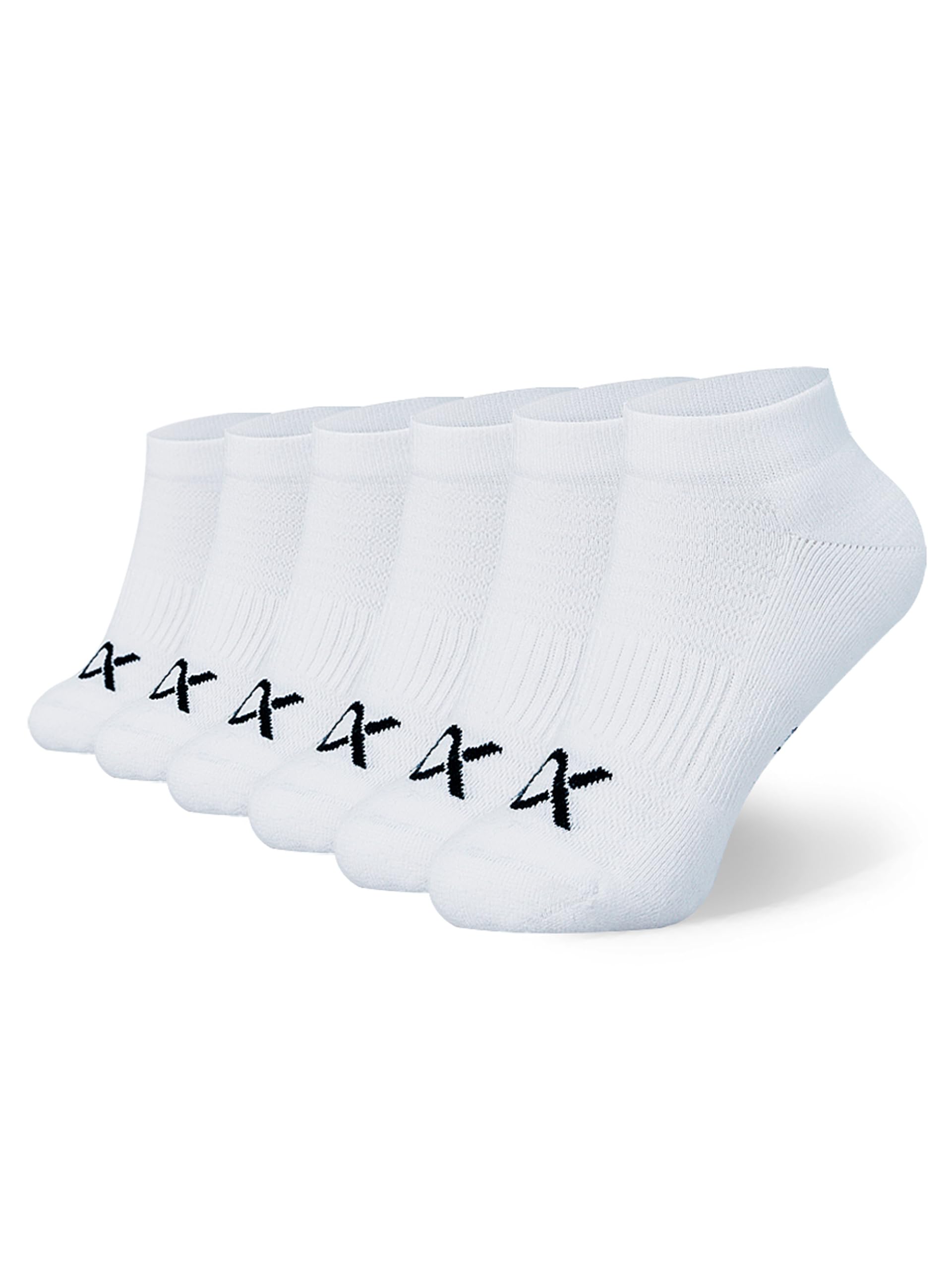 DIXXSON Pack of 6 Trainer Socks Organic Cotton for Men and Women Breathable Short Half Height for Sports and Leisure 35-38 39-42 43-46, White, 39-42