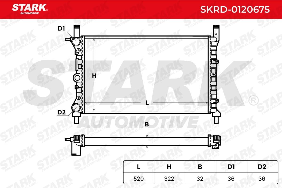 STARK SKRD-0120675 Radiador refrigeración del motor Compatible con FIAT Uno Hatchback 146