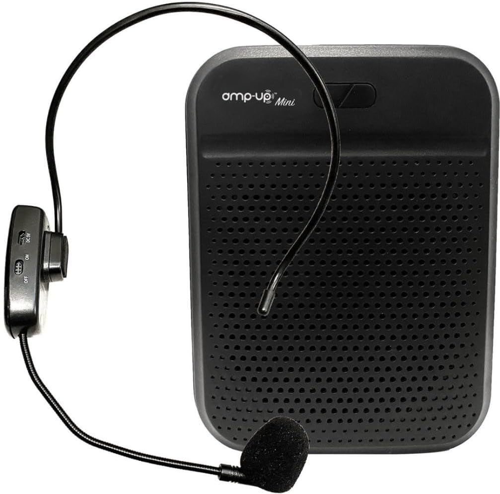 HamiltonBuhl PA-25E Amp-Up Mini Personal UHF Voice Amplifier with Wireless Microphone, 5W Speaker Driver, 649.0MHz~699.5MHz Frequency Range, Manual-Channel Connecting, Up to Approx. 150 ft