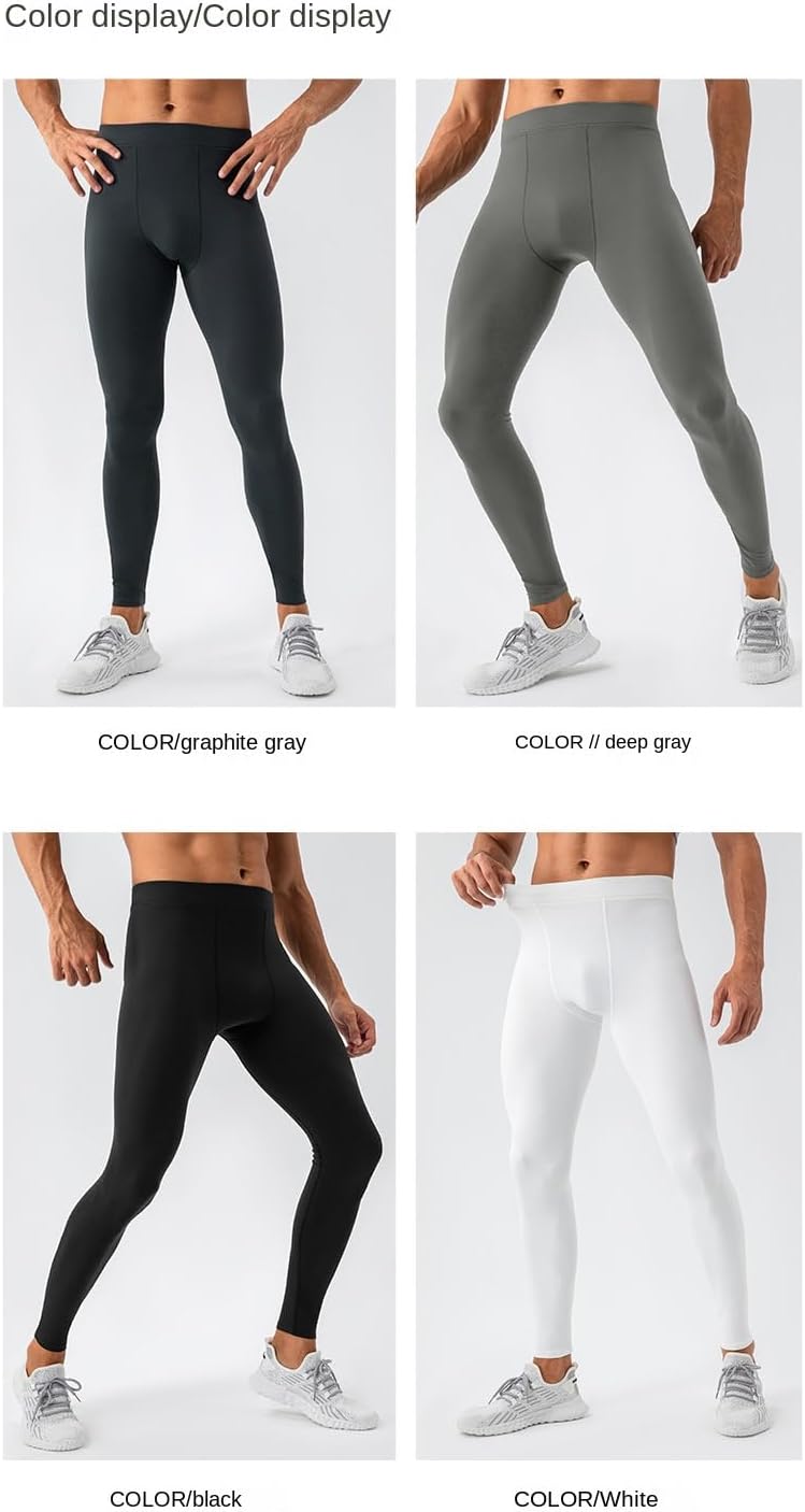Men's Compression Leggings Sweatpants Soft Breathable High Waist for Elastic Training in Yoga