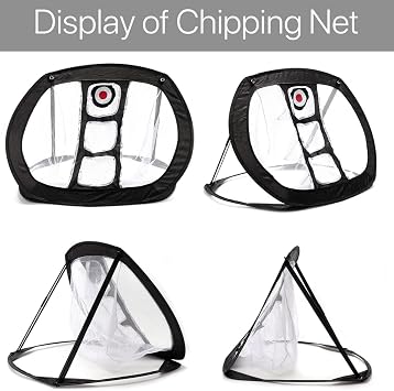 VANANA Golf Practice Chipping Net, Collapsible Golf Net Training Aid Accuracy Swing Portable Accessories Indoor Outdoor, Black