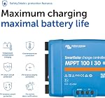 Victron Energy SmartSolar MPPT 100V 30 amp 12/24-Volt Solar Charge Controller (Bluetooth) | Bluetooth Charge Controllers for Solar Panels
