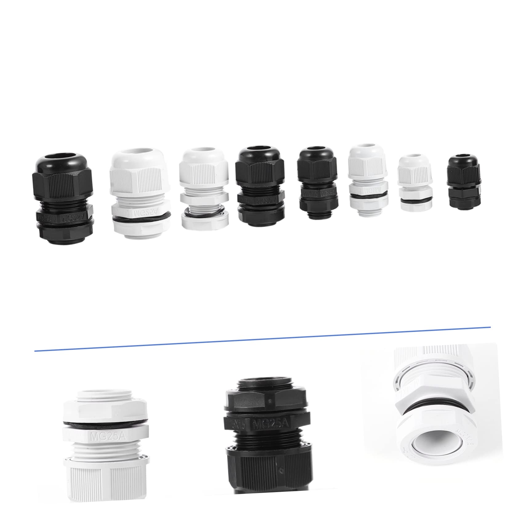 NUOBESTY 40 Prensaestopas Impermeables de Plástico, Protector de Cables, Alta Aislación y Resistente de 40° a 100°, para Conexiones Seguras