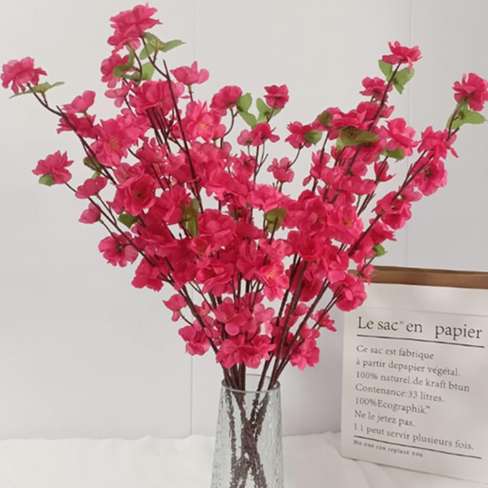 Branches de pêche artificielles en soie haut de gamme lot de 8 fleurs décoration luxe