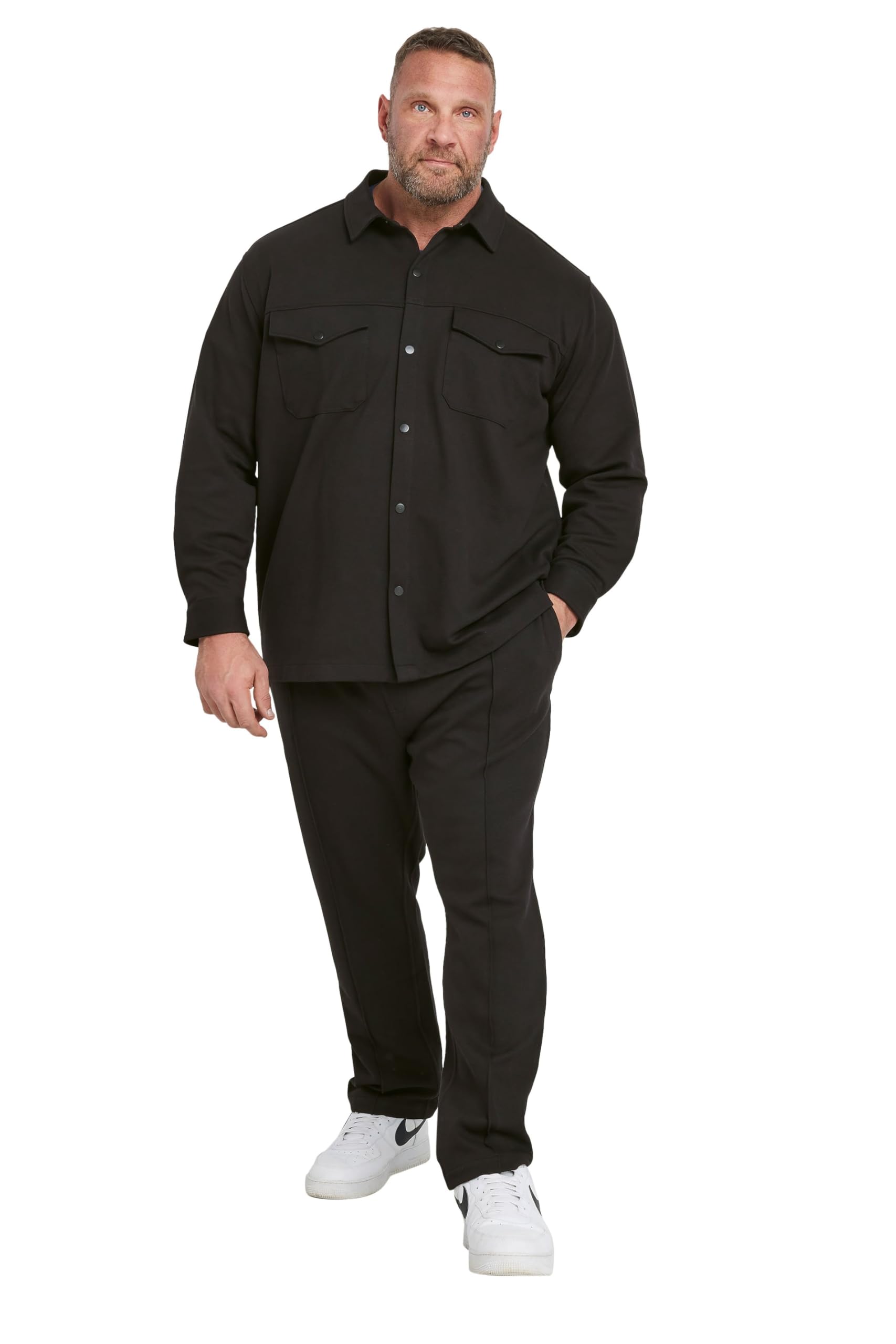 BadRhino Big & Tall Textured Jersey Joggers - Men's - Plus Size Curve Black
