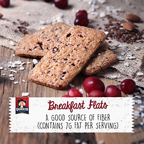 Quaker Breakfast Flats, Cranberry Almond, Breakfast Bars, 5 Pouches, 3 Bars in Each Pouch
