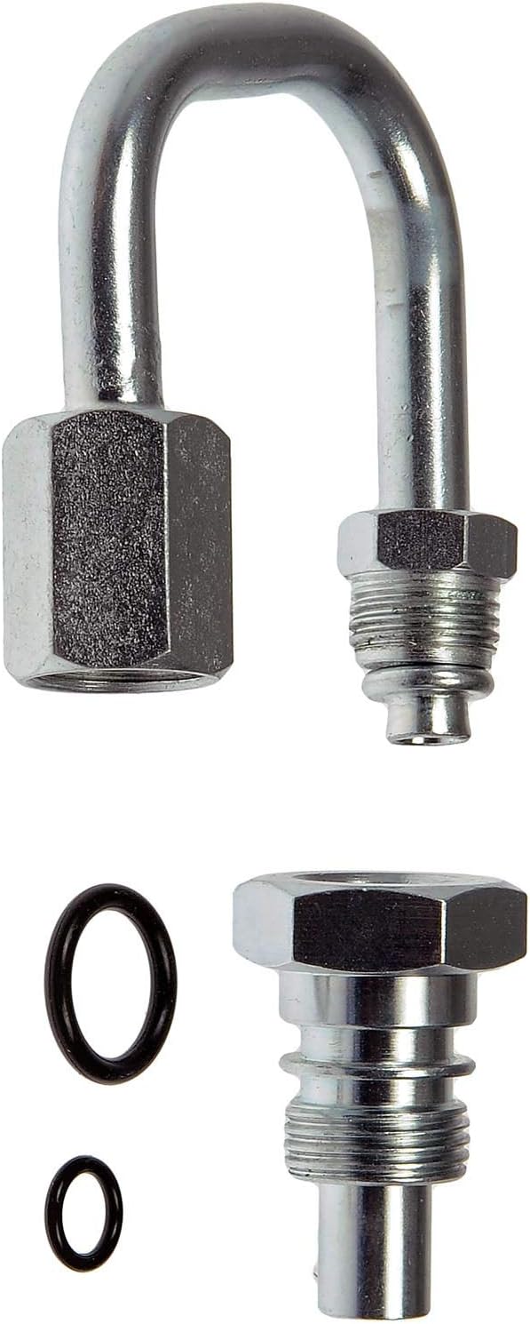 APDTY 144992 Variable Power Steering Fluid Flow Control Valve Actuator Solenoid Bypass Tube Metal Pipe w/Oring Seals (Mounts On back Of Fluid Reservoir; Replaces 19149488, 19168825)